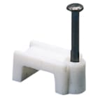 GEWISS - GRAFFETTA IN POLIMERO ANTIURTO CON CHIODO IN ACCIAIO TEMPERATO - PER CAVI LARGHEZZA 10 -11MM - BIANCO