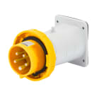 GEWISS - SPINA FISSA DA INCASSO DIRITTA - IP67 - 3P+N+T 16A 100-130V 50/60HZ - GIALLO - 4H - CABLAGGIO A VITE