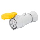 GEWISS - PRESA MOBILE DIRITTA HP - IP44/IP54 - 2P+T 16A 100-130V 50/60HZ - GIALLO - 4H - CABLAGGIO A VITE