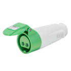 GEWISS - PRESA MOBILE DIRITTA - IP44 - 3P 32A 20-25V e 40-50V 100-200HZ - VERDE - 4H - CABLAGGIO A VITE