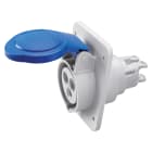 GEWISS - PRESA FISSA DA INCASSO A 10° HP - IP44/IP54 - 2P+T 16A 200-250V 50/60HZ - BLU - 6H - CABLAGGIO RAPIDO