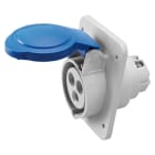 GEWISS - PRESA FISSA DA INCASSO A 10° HP - IP44/IP54 - 2P+T 32A 200-250V 50/60HZ - BLU - 6H - CABLAGGIO A VITE