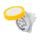 GEWISS - PRESA FISSA DA INCASSO A 10° HP - IP66/IP67 - 2P+T 16A 100-130V 50/60HZ - GIALLO - 4H - CABLAGGIO RAPIDO