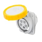 GEWISS - PRESA FISSA DA INCASSO A 10° HP - IP66/IP67 - 3P+T 32A 100-130V 50/60HZ - GIALLO - 4H - CABLAGGIO A VITE