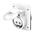 GEWISS - PRESA FISSA DA INCASSO A 10° - IP44 - 2P 16A 40-50V 50-60HZ - BIANCO - 12H - CABLAGGIO A VITE