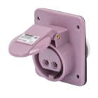 GEWISS - PRESA FISSA DA INCASSO A 10° - IP44 - 2P 32A 20-25V 50-60HZ - VIOLA - S.R. - CABLAGGIO A VITE