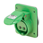GEWISS - PRESA FISSA DA INCASSO A 10° - IP44 - 3P 32A 20-25V e 40-50V 401-500HZ - VERDE - 11H - CABLAGGIO A VITE