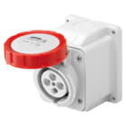 GEWISS - PRESA FISSA DA PARETE A 10° - IP67 - 3P+T 16A 380-415V 50/60HZ - ROSSO - 6H - CABLAGGIO A VITE