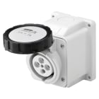 GEWISS - PRESA FISSA DA PARETE A 10° - IP67 - 3P+T 32A 480-500V 50/60HZ - NERO - 7H - CABLAGGIO A VITE
