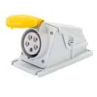 GEWISS - PRESA FISSA DA PARETE A 90° - IP44 - 2P+T 16A 100-130V 50/60HZ - GIALLO - 4H - CABLAGGIO A VITE