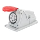 GEWISS - PRESA FISSA DA PARETE A 90° - IP44 - 2P+T 16A 380-415V 50/60HZ - ROSSO - 9H - CABLAGGIO A VITE
