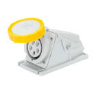 GEWISS - PRESA FISSA DA PARETE A 90° - IP67 - 3P+T 32A 100-130V 50/60HZ - GIALLO - 4H - CABLAGGIO A VITE