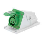 GEWISS - PRESA FISSA DA PARETE A 90° - IP44 - 3P 32A 20-25V e 40-50V 100-200HZ - VERDE - 4H - CABLAGGIO A VITE