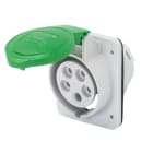 GEWISS - PRESA FISSA DA INCASSO A 10° HP - IP44/IP54 - 3P+N+T 32A >50V 100-300HZ - VERDE - 10H - CABLAGGIO A VITE