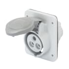 GEWISS - PRESA FISSA DA INCASSO A 10° HP - IP44/IP54 - 2P+T 32A TRASFORMATORE 50/60HZ - GRIGIO - 12H - CABLAGGIO A VITE