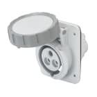 GEWISS - PRESA FISSA DA INCASSO A 10° HP - IP66/IP67 - 3P+T 32A TRASFORMATORE 50/60HZ - GRIGIO - 12H - CABLAGGIO A VITE