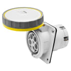 GEWISS - PRESA FISSA DA INCASSO A 10° HP - IP66/IP67 - 2P+T 63A 100-130V 50/60HZ - GIALLO - 4H - CABLAGGIO A MANTELLO