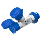 GEWISS - MOLTIPLICATORE MOBILE 2 USCITE IP67-SPINA 16A-2 PRESE 3P+T 230V 50/60HZ-BLU-9H