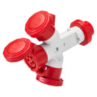 GEWISS - MOLTIPLICATORE MOBILE 3 USCITE IP67-SPINA 16A-3 PRESE 3P+N+T 400V 50/60HZ-ROSSO-6H