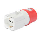 GEWISS - ADATTATORE DA INDUSTRIALE A CIVILE IP44 - SPINA 3P+N+T 16A 400V ac 50/60HZ - 1 PRESA 2P+T 16A BIVALENTE (P30/P17)