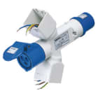 GEWISS - DERIVATORE ADATTATORE MOBILE IP44-2 USCITE DERIVATE-PREDISPOSTO PER 2+2 MODULI SYSTEM-SPINA 3P+N+T 16A 400V ac -50/60HZ-1 PRESA 3P+N+T 16A 400V ac