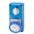 GEWISS - PRESA FISSA INTERBLOCCATA VERTICALE - AUTOMATIKA - MT 6KA CURVA C - CON FONDO - 2P+T 32A 200-250V - 50/60HZ 6H - IP67