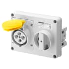 GEWISS - PRESA FISSA INTERBLOCCATA ORIZZONTALE - SENZA FONDO - SENZA BASE PORTAFUSIBILI - 2P+T 16A 100-130V - 50/60HZ 4H - IP44