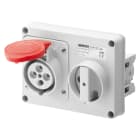 GEWISS - PRESA FISSA INTERBLOCCATA ORIZZONTALE - SENZA FONDO - SENZA BASE PORTAFUSIBILI - 2P+T 16A 380-415V - 50/60HZ 9H - IP44