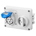 GEWISS - PRESA FISSA INTERBLOCCATA ORIZZONTALE - SENZA FONDO - SENZA BASE PORTAFUSIBILI - 2P+T 32A 200-250V - 50/60HZ 6H - IP44