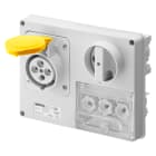 GEWISS - PRESA FISSA INTERBLOCCATA ORIZZONTALE - SENZA FONDO - CON BASE PORTAFUSIBILI - 3P+T 16A 100-130V - 50/60HZ 4H - IP44