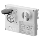 GEWISS - PRESA FISSA INTERBLOCCATA ORIZZONTALE - SENZA FONDO - CON BASE PORTAFUSIBILI - 3P+T 16A 480-500V - 50/60HZ 7H - IP44