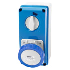 GEWISS - PRESA FISSA INTERBLOCCATA VERTICALE - CON FONDO - SENZA BASE PORTAFUSIBILI - 3P+T 16A 200-250V - 50/60HZ 9H - IP67