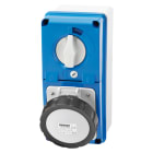 GEWISS - PRESA FISSA INTERBLOCCATA VERTICALE - CON FONDO - CON BASE PORTAFUSIBILI - 3P+T 16A 480-500V - 50/60HZ 7H - IP67
