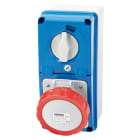 GEWISS - PRESA FISSA INTERBLOCCATA VERTICALE - CON FONDO - CON BASE PORTAFUSIBILI - 3P+T 32A 380-415V - 50/60HZ 6H - IP67