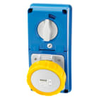 GEWISS - PRESA FISSA INTERBLOCCATA VERTICALE - SENZA FONDO - CON BASE PORTAFUSIBILI - 3P+N+T 16A 100-130V - 50/60HZ 4H - IP67
