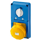 GEWISS - PRESA FISSA INTERBLOCCATA VERTICALE - SENZA FONDO - CON BASE PORTAFUSIBILI - 3P+N+T 63A 100-130V - 50/60HZ 4H - IP67