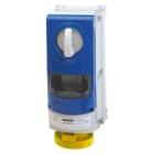GEWISS - PRESA FISSA INTERBLOCCATA VERTICALE - CON FONDO - CON BASE PORTAFUSIBILI - 3P+N+T 16A 100-130V-50/60HZ 4H - IP66