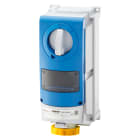 GEWISS - PRESA FISSA INTERBLOCCATA VERTICALE - CON FONDO -PER MONTAGGIO APPARECCHIATURE MODULARI - IMPIEGHI GRAVOSI - 3P+T 32A 100-130V-50/60HZ 4H-IP66