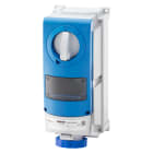 GEWISS - PRESA FISSA INTERBLOCCATA VERTICALE - CON FONDO -PER MONTAGGIO APPARECCHIATURE MODULARI - IMPIEGHI GRAVOSI - 2P+T 32A 200-250V-50/60HZ 6H-IP66