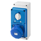 GEWISS - PRESA FISSA INTERBLOCCATA VERTICALE - CON FONDO - CON BASE PORTAFUSIBILI - 2P+T 63A 200-250V - 50/60HZ 6H - IP67