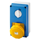 GEWISS - PRESA FISSA INTERBLOCCATA VERTICALE - CON FONDO - SENZA BASE PORTAFUSIBILI - 3P+T 63A 100-130V - 50/60HZ 4H - IP67