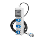 GEWISS - Q-DIN 5 DBO - MOBILE E PORTATILE - CABLATO - CON CAVO E SPINA - 3 2P+T 16A IEC309 + 1 PRESA STANDARD TEDESCO 16A - IP44