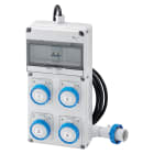 GEWISS - Q-DIN 10 ASC - MOBILE E PORTATILE - CON CAVO E SPINA - 3 2P+T 16A IEC309 + 1 3P+N+T 16A IEC309 - IP65