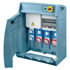 GEWISS - Q-BOX 4 - CON SPINA FISSA - CABLATO - 2 2P+T 16A IEC 309 + 1 3P+T 16A + 1 3P+T 32A + 1 3P+T 63A - IP55