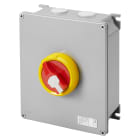 GEWISS - INTERRUTTORE SEZIONATORE ROTATIVO - HP - DA PARETE - EMERGENZA - CASSETTA IN METALLO - 63A 4P - MANOPOLA ROSSA LUCCHETTABILE - IP66