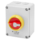 GEWISS - INTERRUTTORE SEZIONATORE ROTATIVO - HP - EMERGENZA - CASSETTA IN MATERIALE ISOLANTE - 32A 6P - MANOPOLA ROSSA LUCCHETTABILE - IP66/67/69