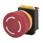 GEWISS - PULSANTE D'EMERGENZA A FUNGO FORMA TONDA - DIAMETRO 40MM - CON RITENUTA - LUMINOSO