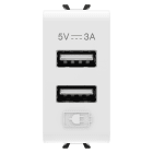 GEWISS - ALIMENTATORE USB - TIPO A+A - 3A - BIANCO LUCIDO - 1 MODULO - CHORUSMART GW10447