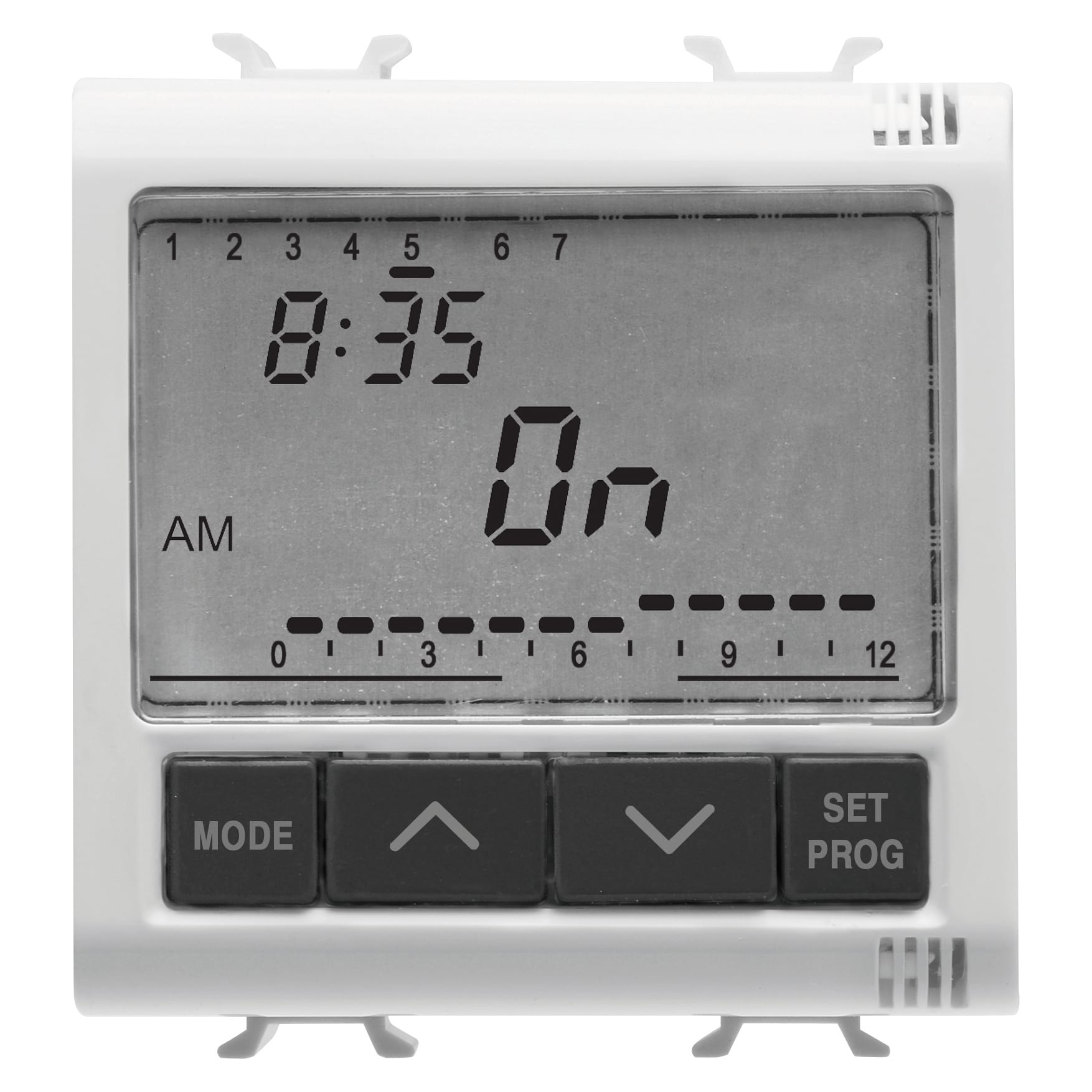 GEWISS - PROGRAMMATORE ELETTRONICO GIORNALIERO / SETTIMANALE 1 CANALE - 230V ac 50/60Hz - 2 MODULI - BIANCO LUCIDO - CHORUSMART GW10581