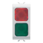 GEWISS - SPIA DI SEGNALAZIONE DOPPIA - ROSSO/VERDE - 1 MODULO - BIANCO LUCIDO - CHORUSMART GW10629